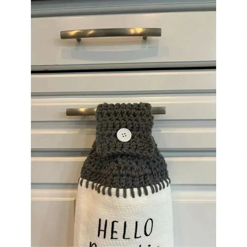 Crochet Top Kitchen towel-Hello pumpkin